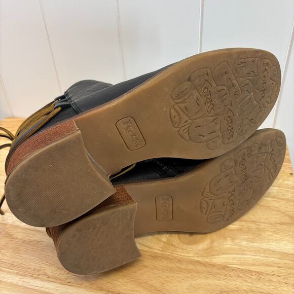 Korks Womens Hipster Boho Cottage Leather Lace Booties Size 8.5 Trad Wife Comfy - Picture 7 of 8